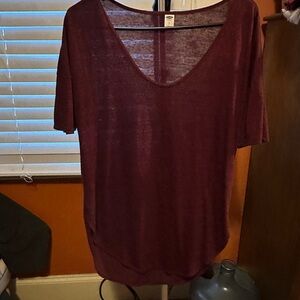 Old Navy Deep Burgundy Short Sleeve Top